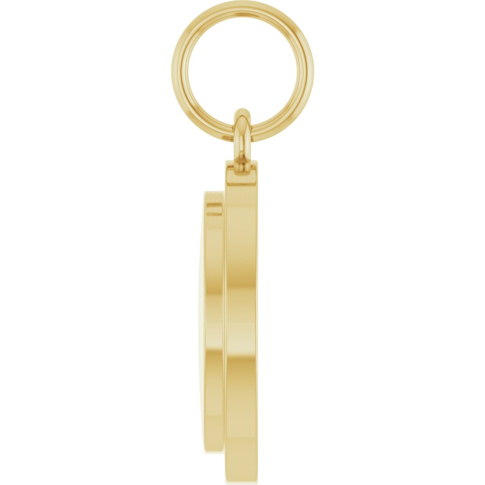 14K Yellow Gold Engravable Round Pendant