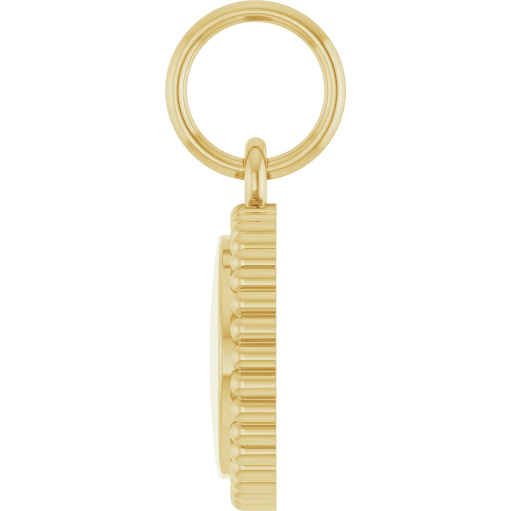 18K Yellow Gold-Plated Sterling Silver Engravable Beaded Pendant