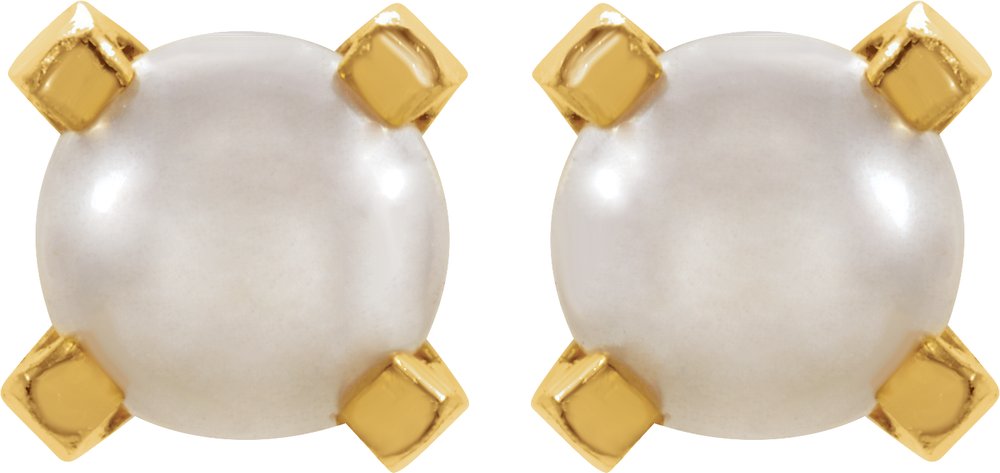 24K Gold-Plated Stainless Steel Imitation White Pearl Inverness® Piercing Earrings