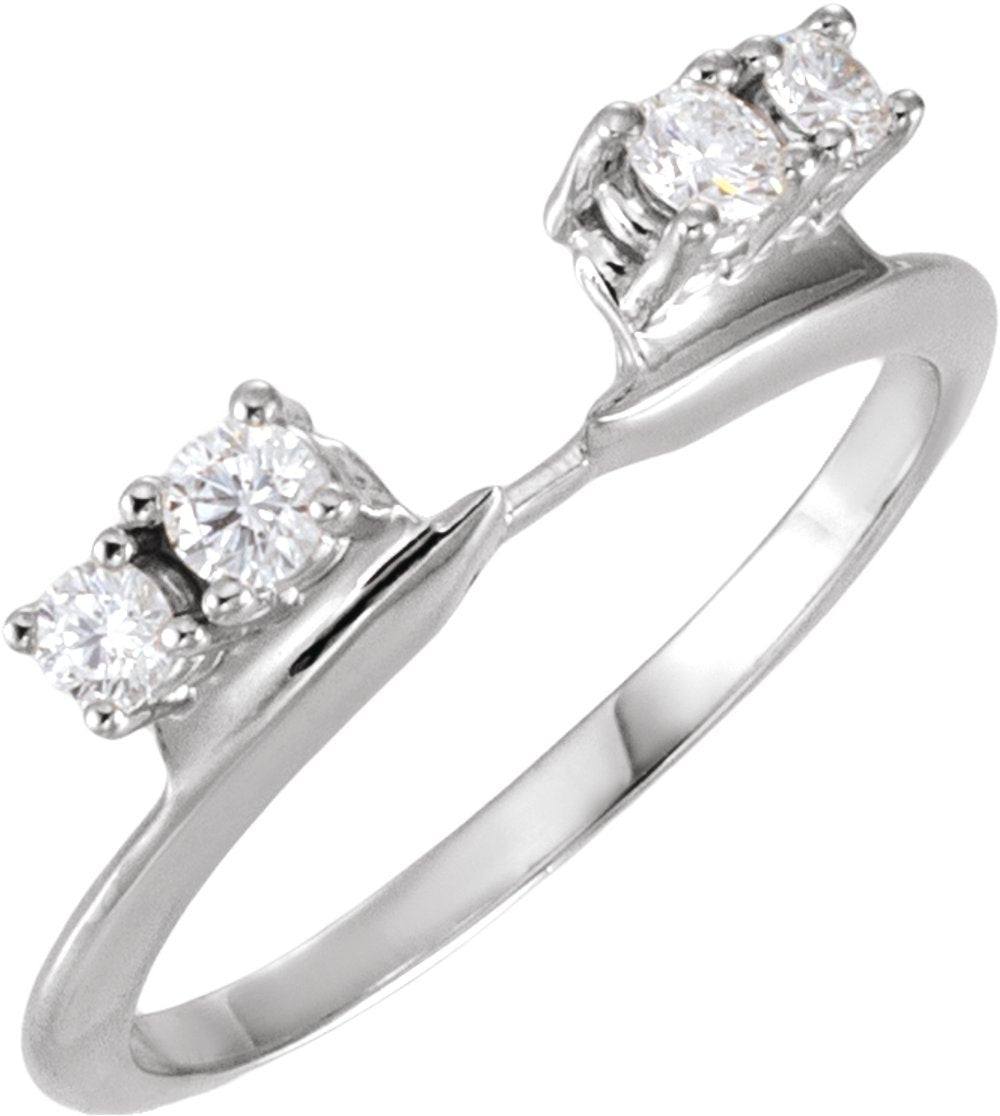 14K White Gold 1/4 CTW Lab-Grown Diamond Wrap-Style Ring Enhancer