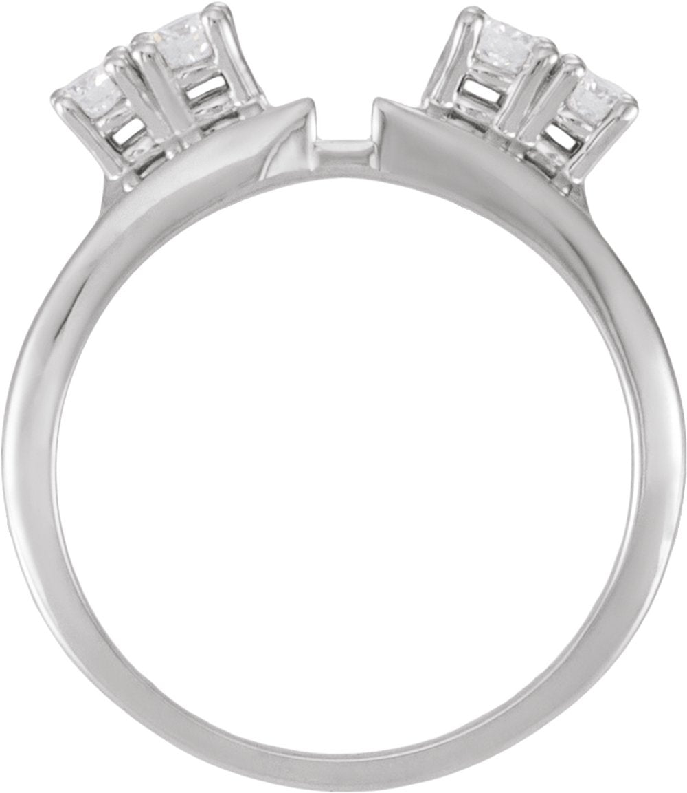 14K White Gold 1/4 CTW Lab-Grown Diamond Wrap-Style Ring Enhancer