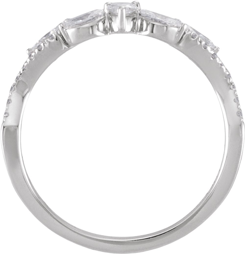 14K White Gold 1/2 CTW Lab-Grown Diamond Contour Band