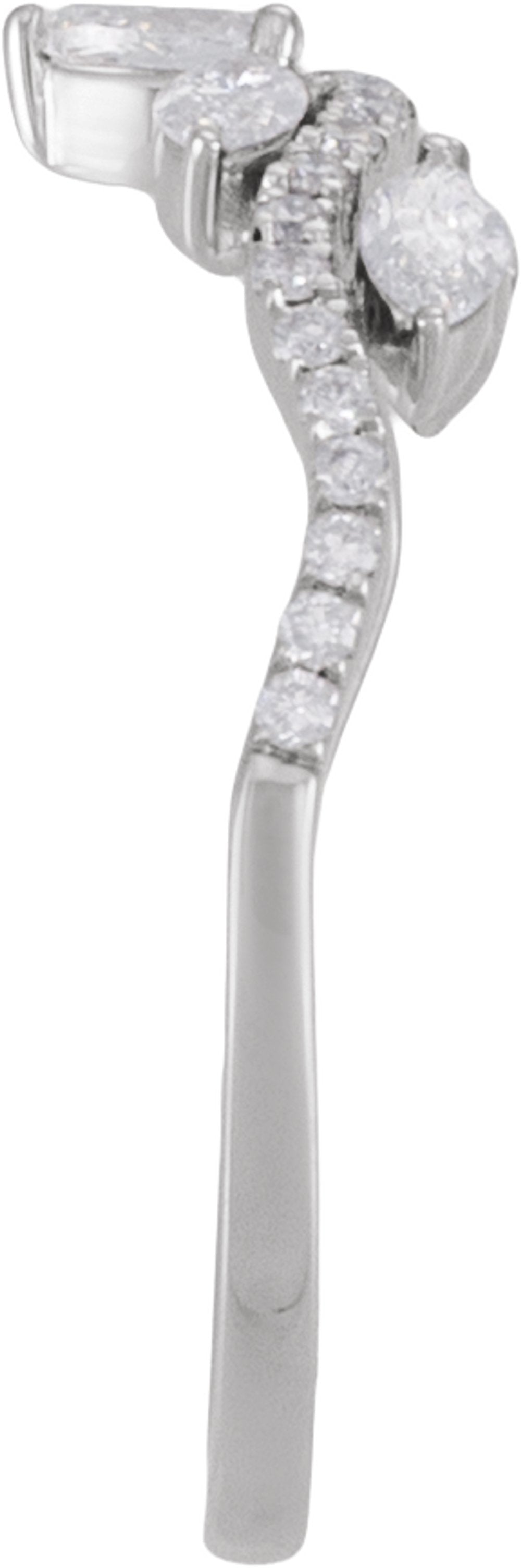 14K White Gold 1/2 CTW Lab-Grown Diamond Contour Band