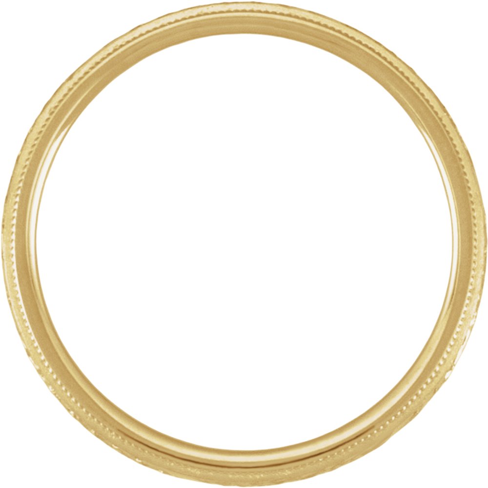 14K Yellow Gold 5 mm Hand-Engraved Band Size 10