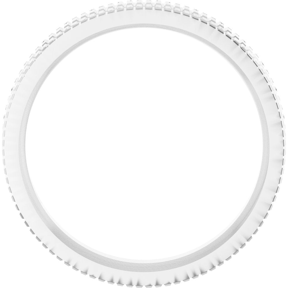 10K White Gold 4 mm Fluted & Grooved Flat Band Size 5