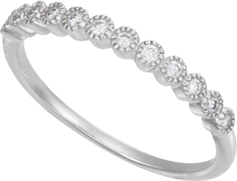 14K White Gold 1/6 CTW Natural Diamond Anniversary Band Size 4.5
