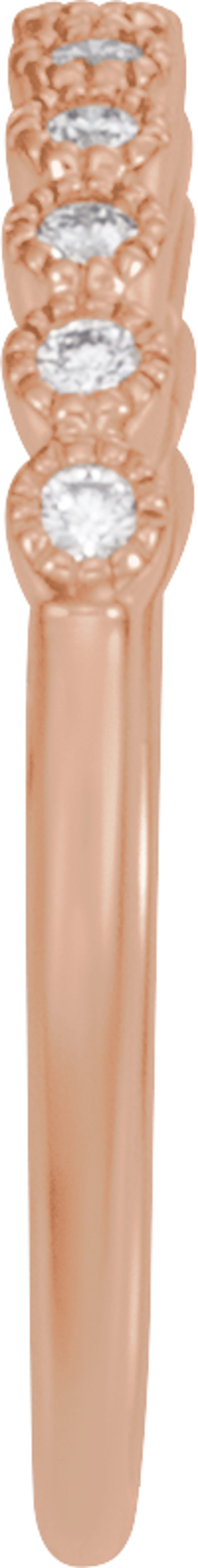14K Rose Gold 1/6 CTW Natural Diamond Anniversary Band Size 7
