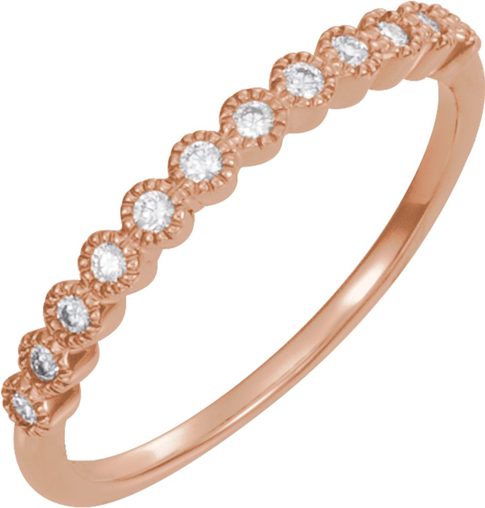 14K Rose Gold 1/6 CTW Natural Diamond Anniversary Band Size 7