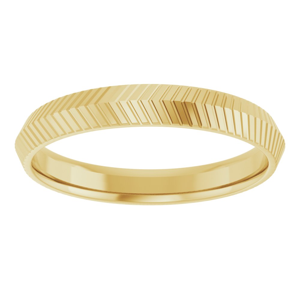 14K Yellow Gold 3 mm Fluted Knife Band Size 4.5