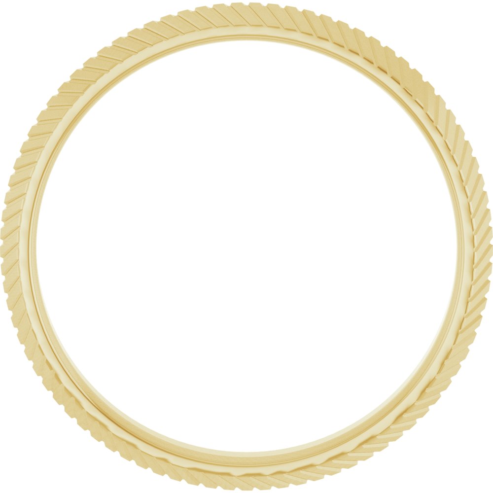 14K Yellow Gold 3 mm Fluted Knife Band Size 4.5