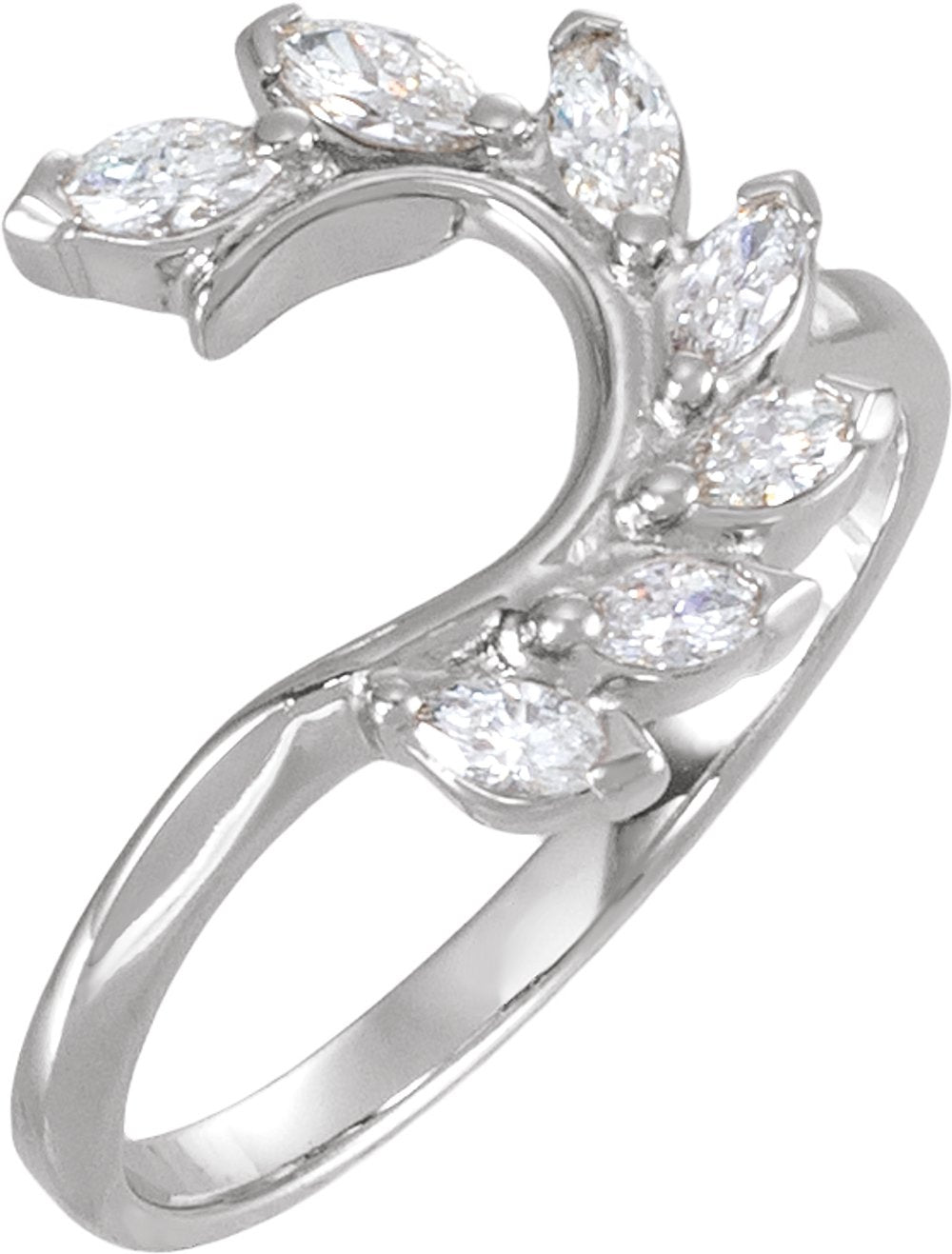 14K White Gold 3/8 CTW Lab-Grown Diamond Wrap-Style Ring Enhancer
