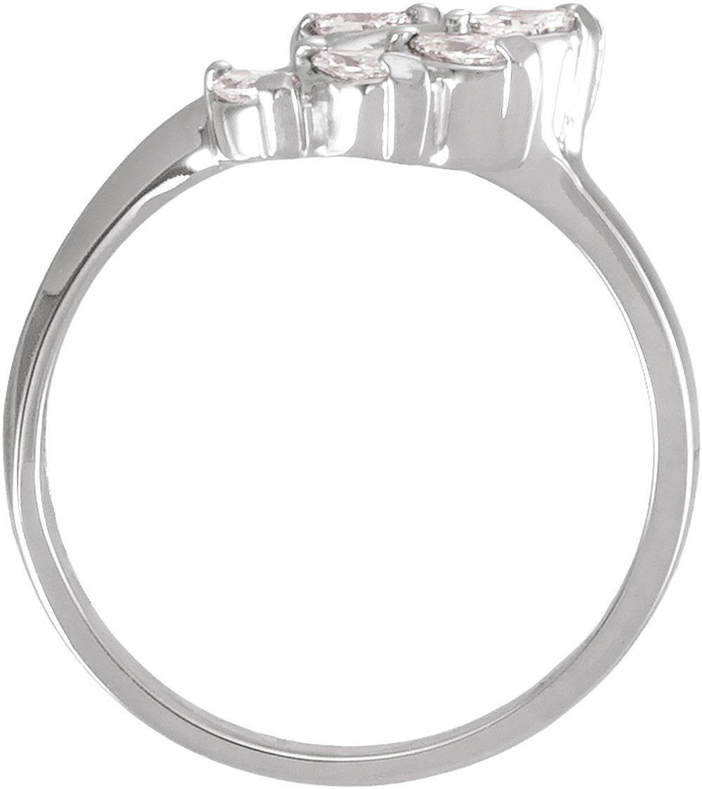 14K White Gold 3/8 CTW Lab-Grown Diamond Wrap-Style Ring Enhancer