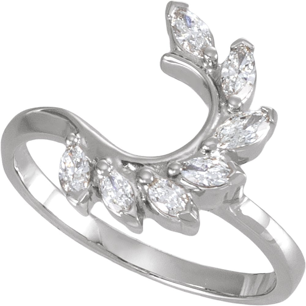 14K White Gold 3/8 CTW Lab-Grown Diamond Wrap-Style Ring Enhancer
