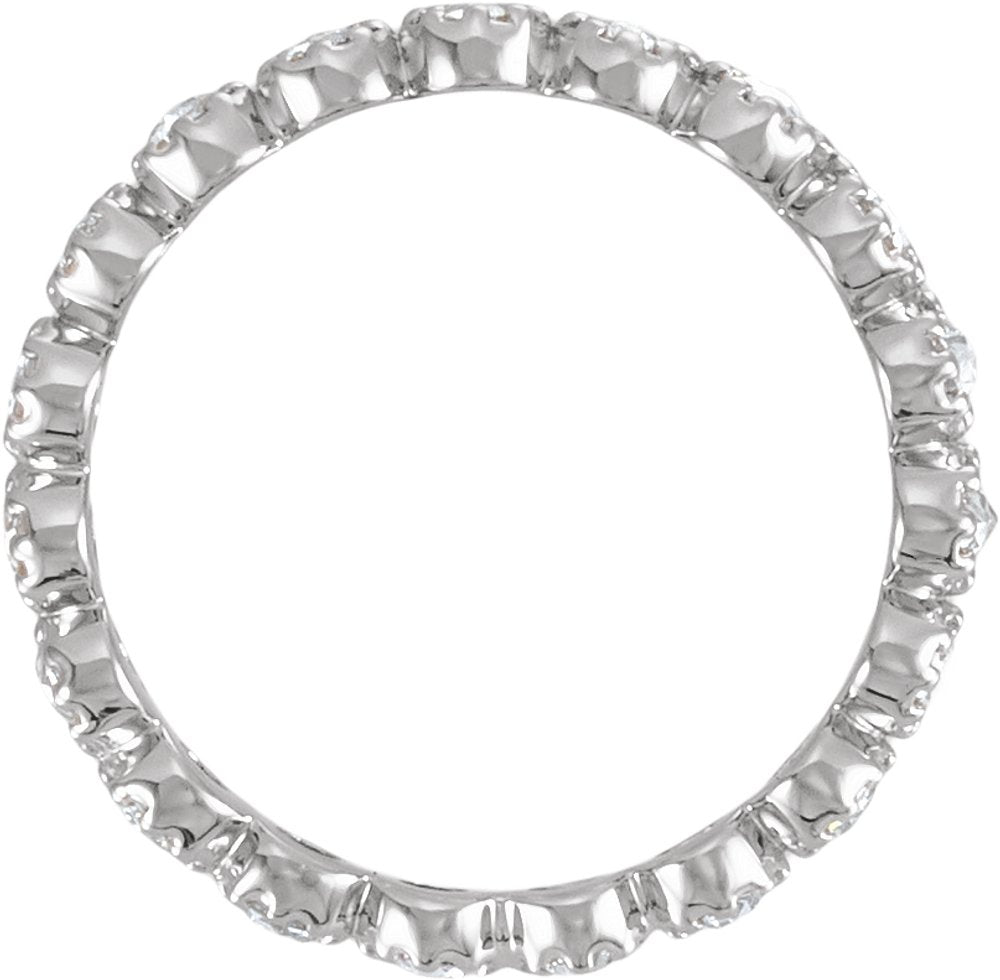 14K White Gold 1/2 CTW Natural Diamond Rose-Cut Eternity Band Size 6