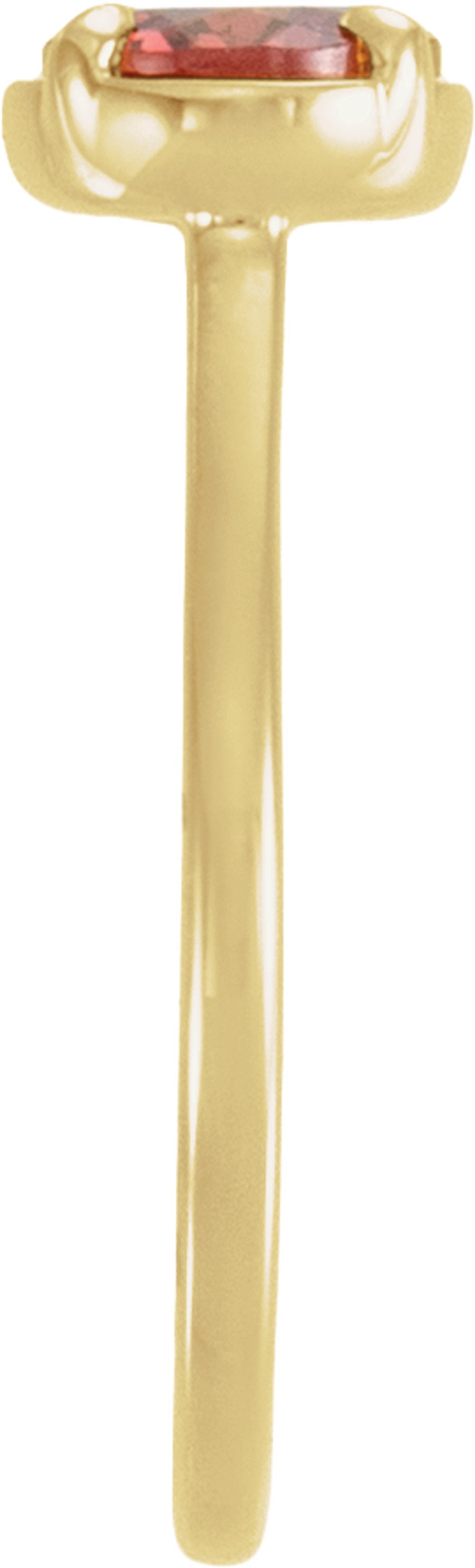 14K Yellow Gold Natural Pink Tourmaline Claw-Prong Bezel-Style Ring