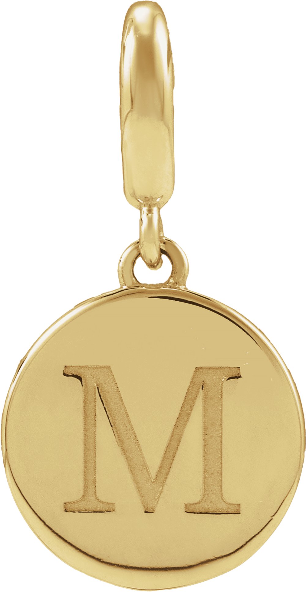 18K Yellow Gold-Plated Sterling Silver Engravable Disc Charm/Pendant