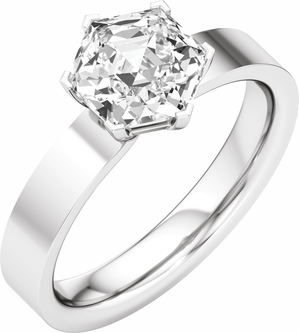 14K White Gold 2 CT Lab-Grown Diamond Engagement Ring