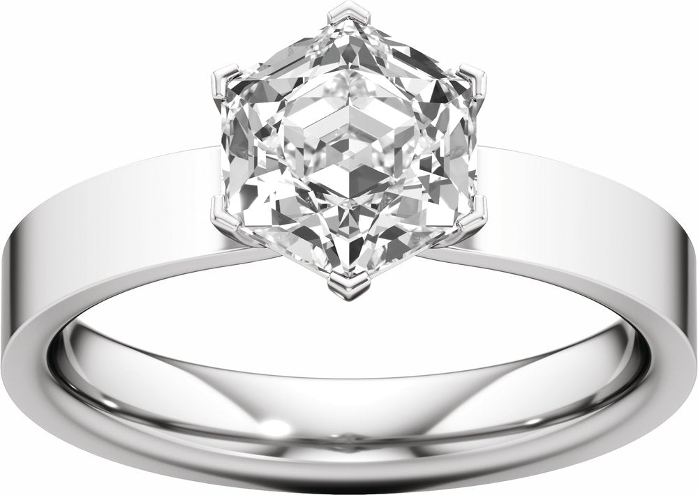 14K White Gold 2 CT Lab-Grown Diamond Engagement Ring