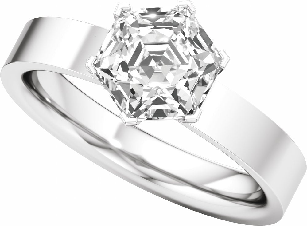 14K White Gold 2 CT Lab-Grown Diamond Engagement Ring