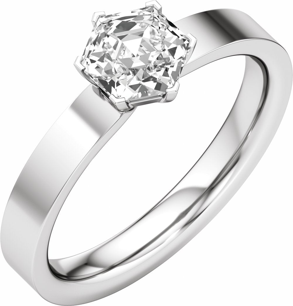 14K White Gold 1 CT Lab-Grown Diamond Engagement Ring