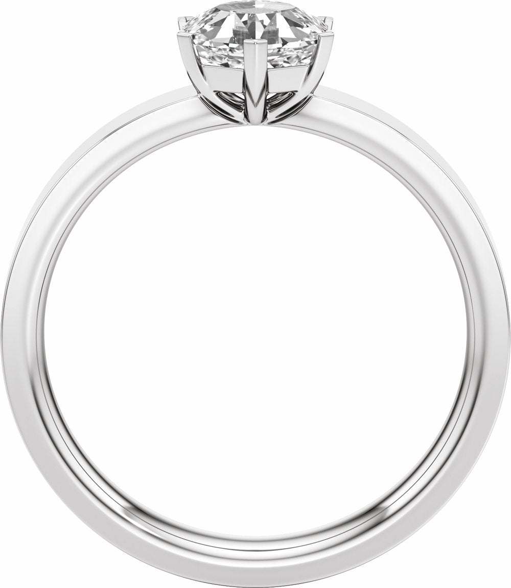 14K White Gold 1 CT Lab-Grown Diamond Engagement Ring
