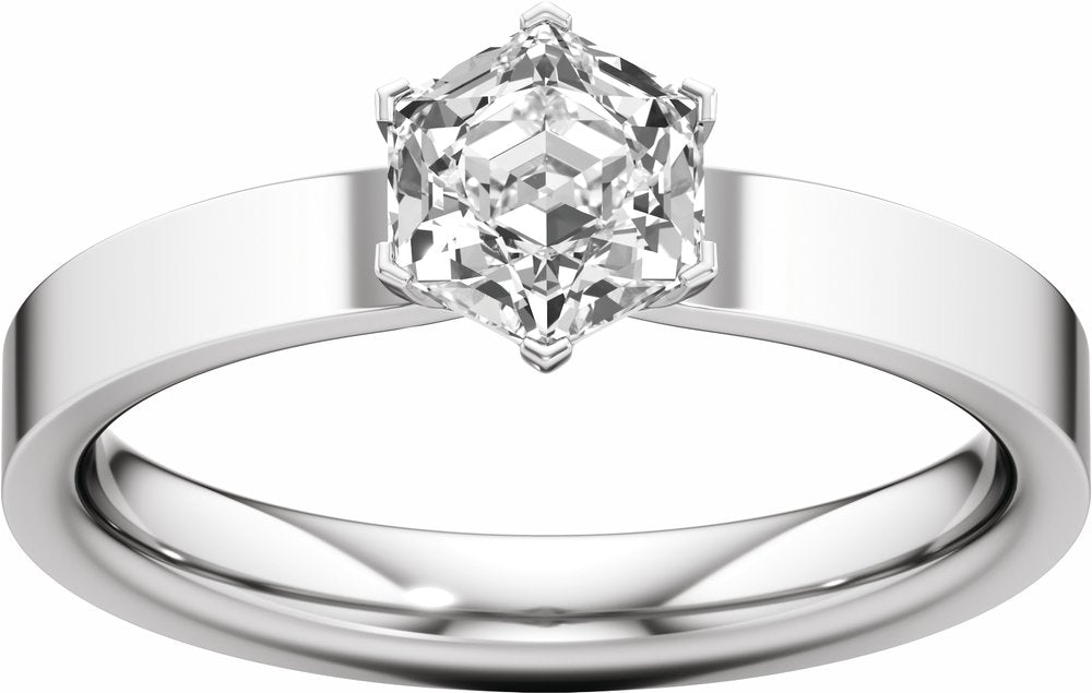 14K White Gold 1 CT Lab-Grown Diamond Engagement Ring