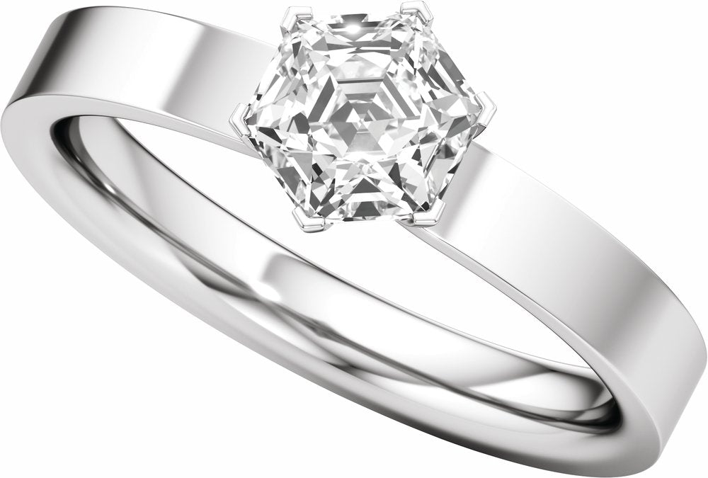 14K White Gold 1 CT Lab-Grown Diamond Engagement Ring