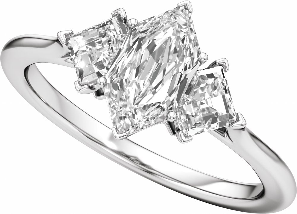 14K White Gold 1 3/4 CTW Lab-Grown Diamond Three-Stone Engagement Ring