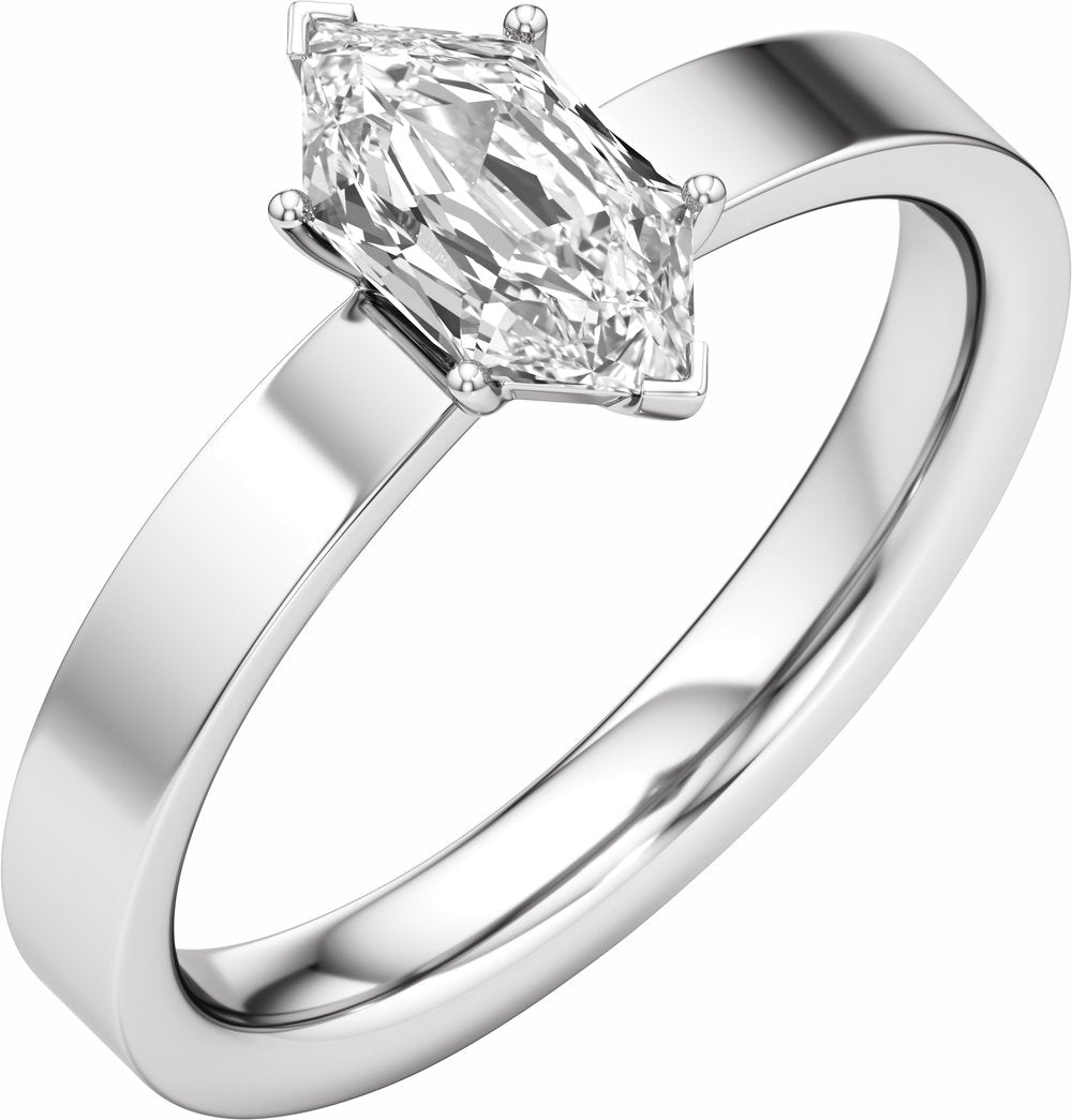 14K White Gold 1 CT Lab-Grown Diamond Engagement Ring
