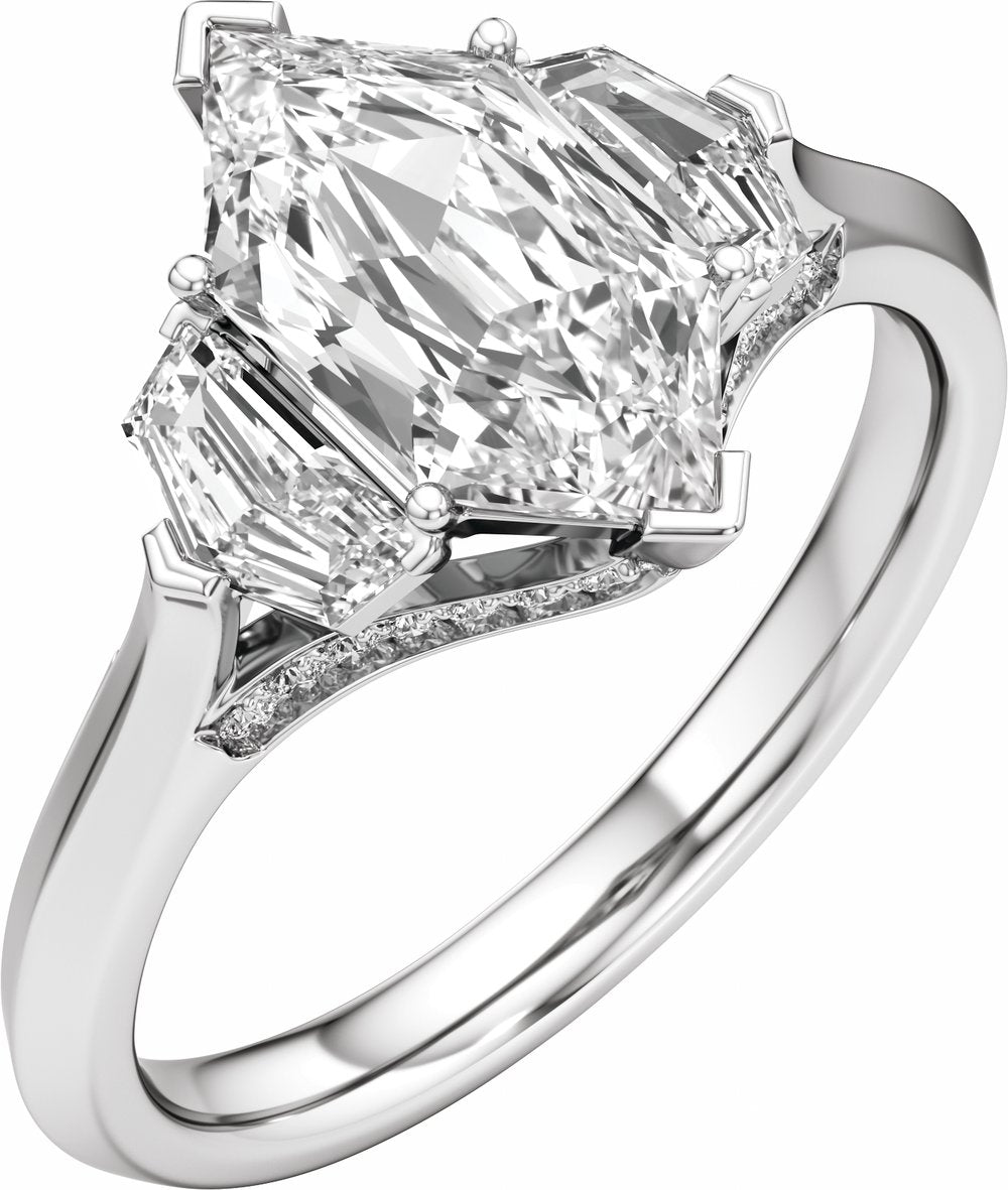 14K White Gold 2 5/8 CTW Lab-Grown Diamond Three-Stone Engagement Ring