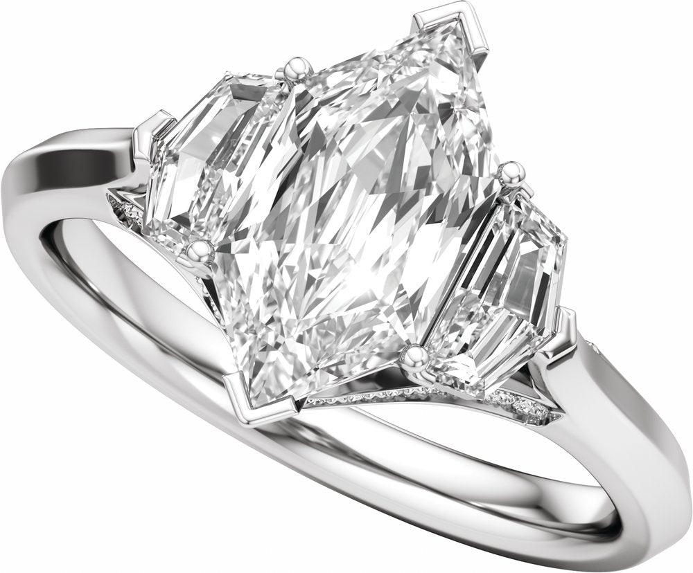 14K White Gold 2 5/8 CTW Lab-Grown Diamond Three-Stone Engagement Ring