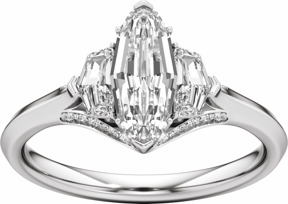 14K White Gold 1 1/2 CTW Lab-Grown Diamond Three-Stone Engagement Ring