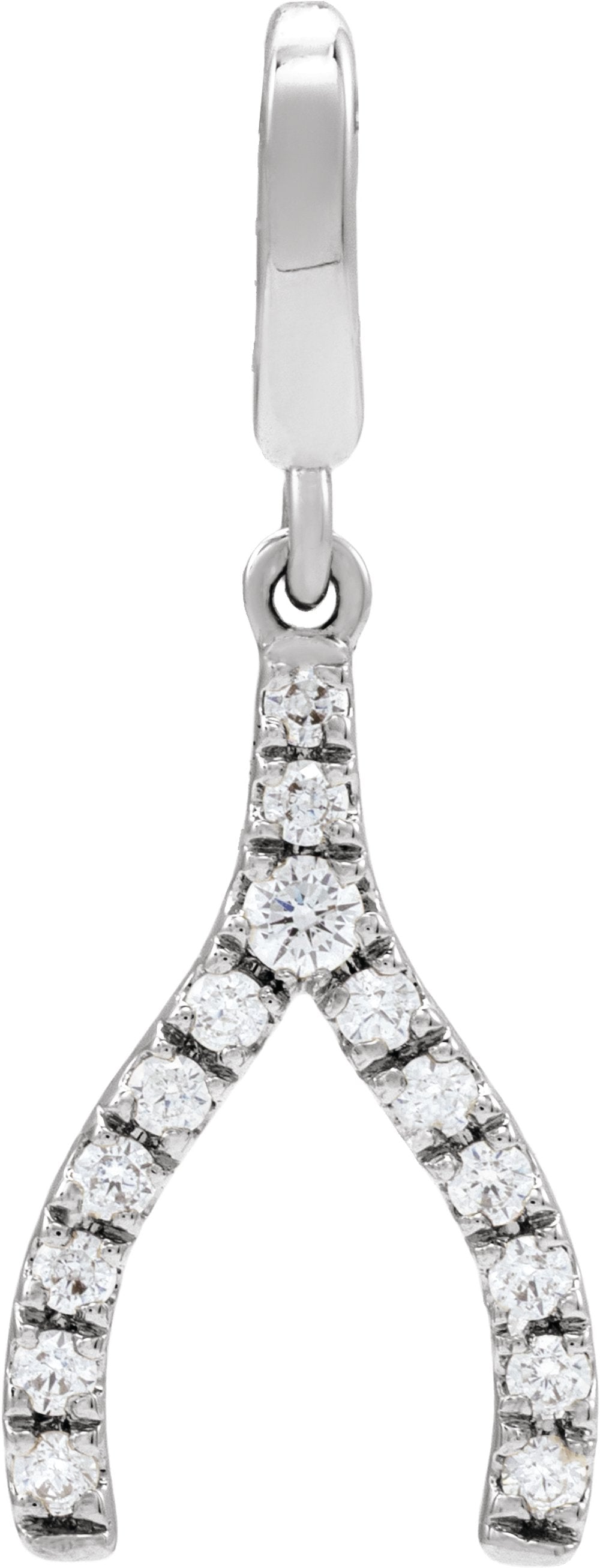 Sterling Silver 1/8 CTW Lab-Grown Diamond Wishbone Charm/Pendant