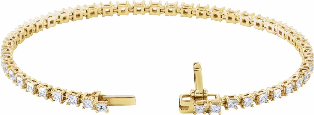 14K Yellow Gold 2 1/2 CTW Lab-Grown Diamond 7" Line Bracelet