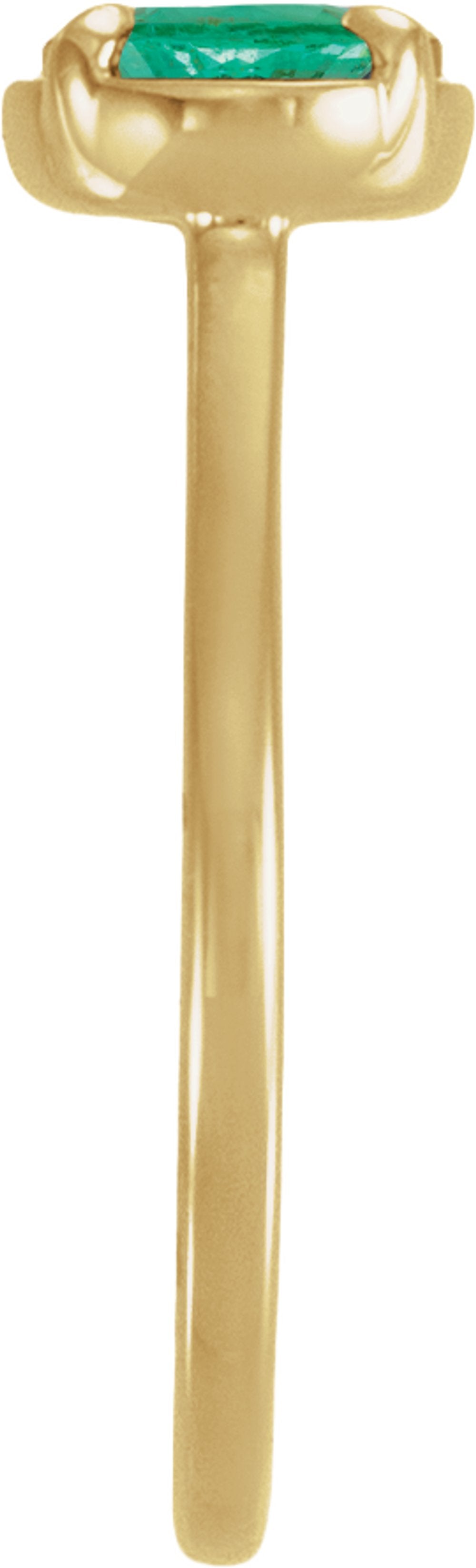 14K Yellow Gold Vermeil Lab-Grown Emerald Claw-Prong Bezel-Style Ring