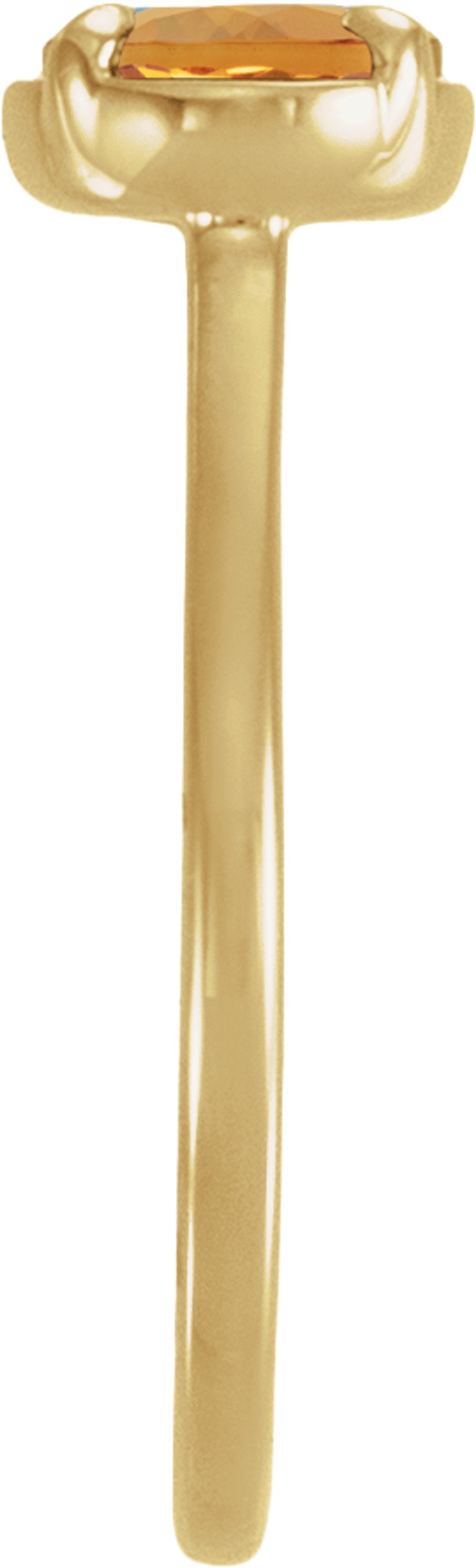 10K Yellow Gold Natural Citrine Claw-Prong Bezel-Style Ring