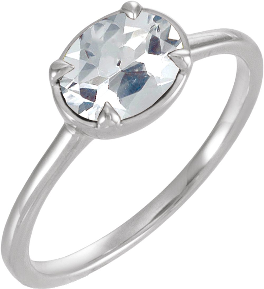 Sterling Silver 1 1/4 CT Lab-Grown Diamond Claw-Prong Bezel-Style Ring