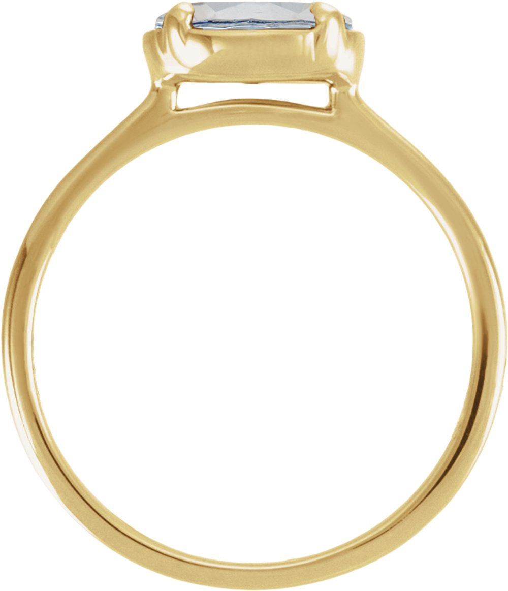 14K Yellow Gold Vermeil 1 1/4 CT Lab-Grown Diamond Claw-Prong Bezel-Style Ring