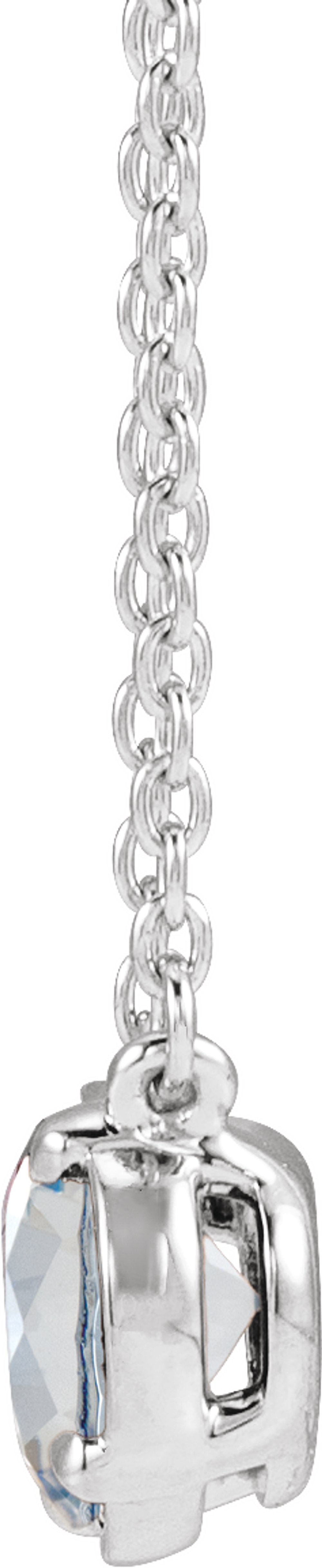Sterling Silver 1 1/4 CT Lab-Grown Diamond Claw-Prong Bezel-Style 18" Necklace