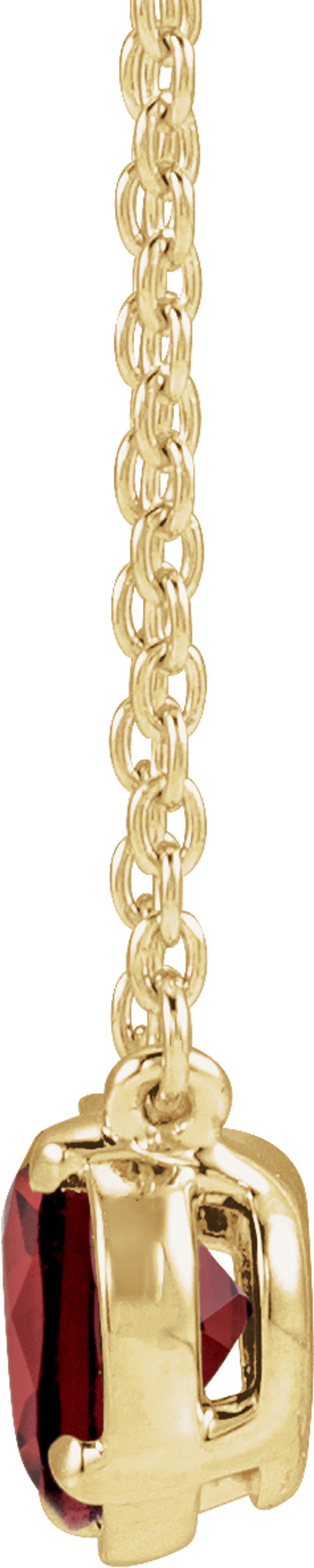 14K Yellow Gold Vermeil Natural Mozambique Garnet Claw-Prong Bezel-Style 18" Necklace