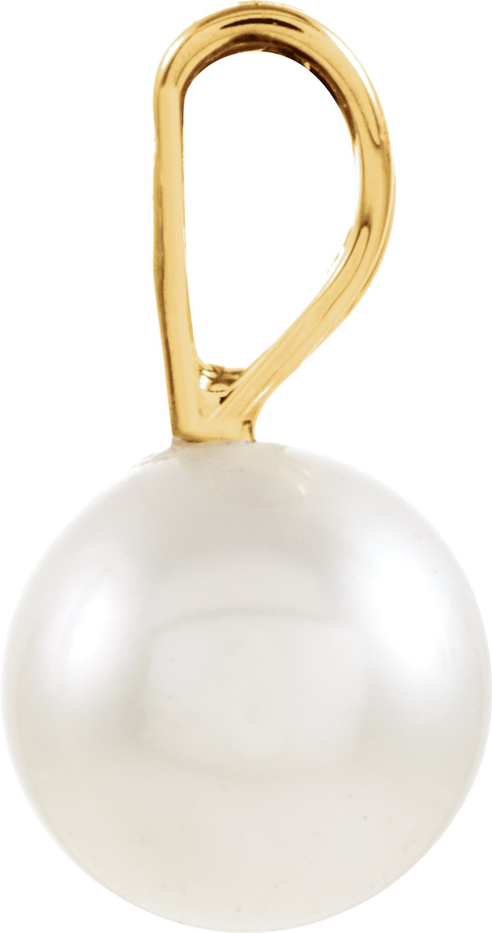 14K Yellow Gold Cultured White Akoya Pearl Pendant