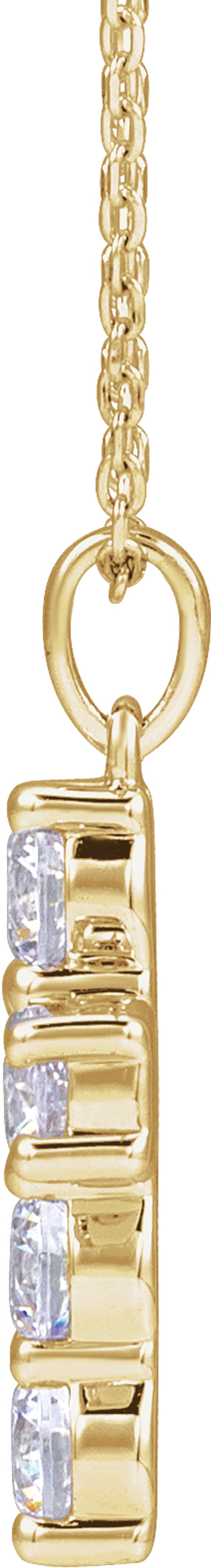 14K Yellow Gold 1 CTW Lab-Grown Diamond Cross 18" Necklace
