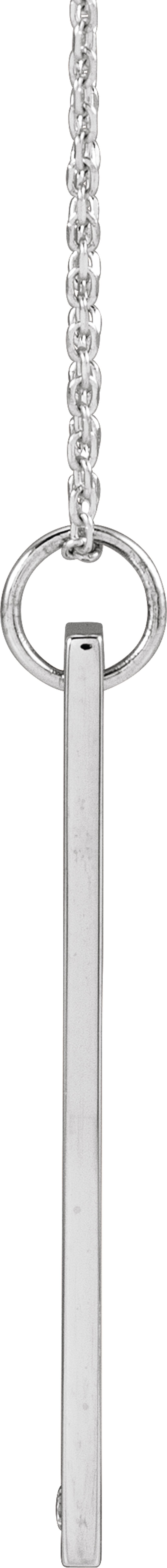 Sterling Silver .03 CT Natural Diamond Engravable Bar 16-18" Necklace