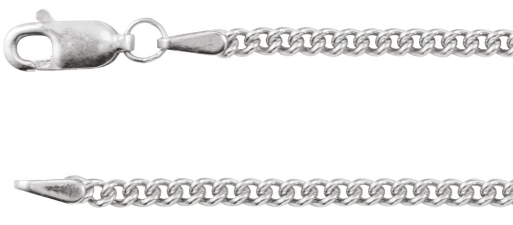 Sterling Silver 2.25 mm Curb 18" Chain