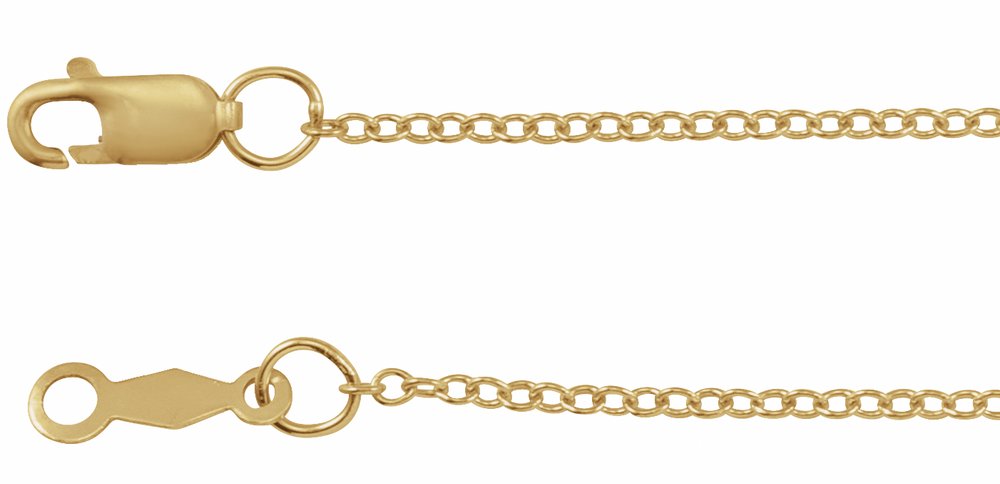 14K Yellow Gold-Filled 1.3 mm Adjustable Cable 16" Chain