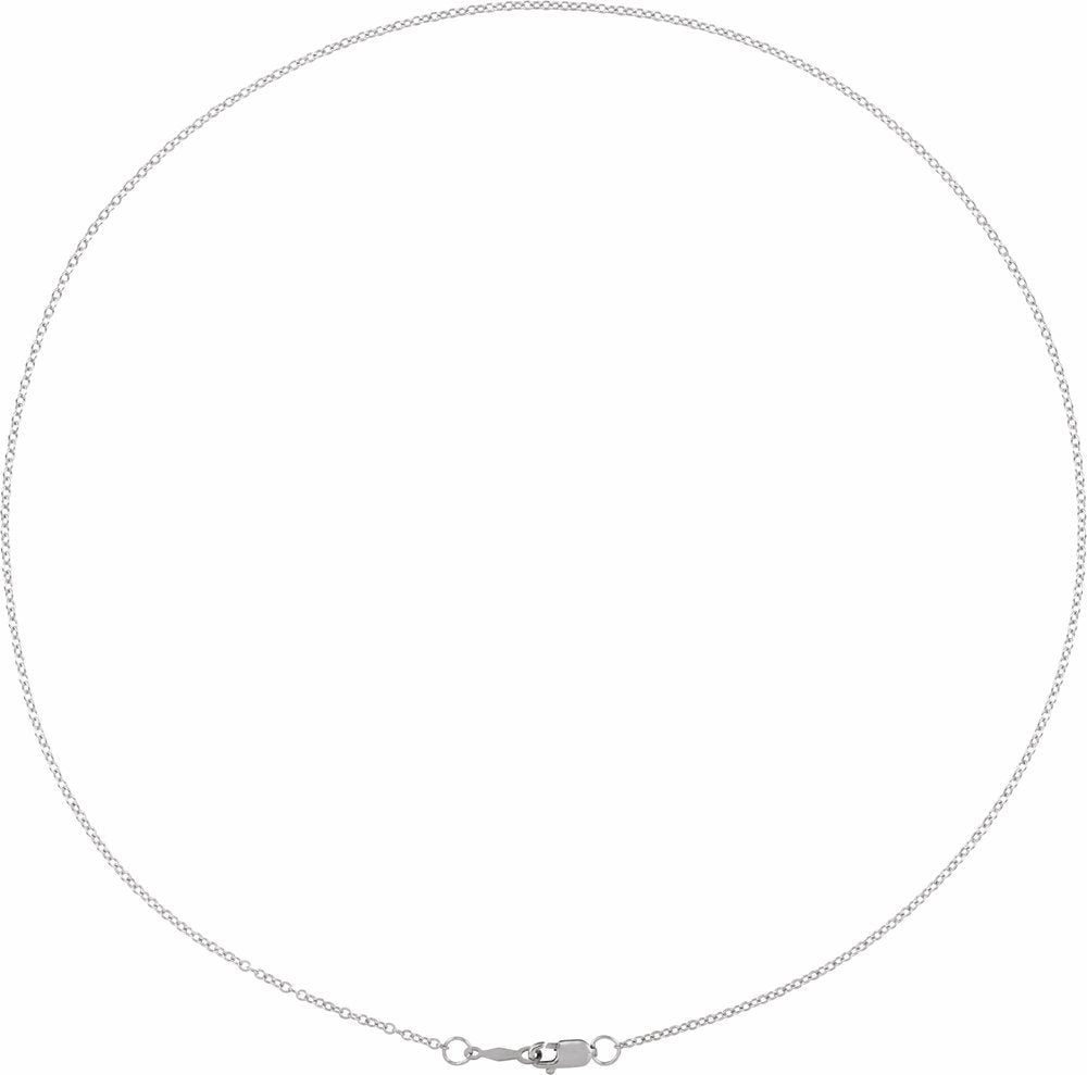 18K White Gold 1.3 mm Cable 16" Chain