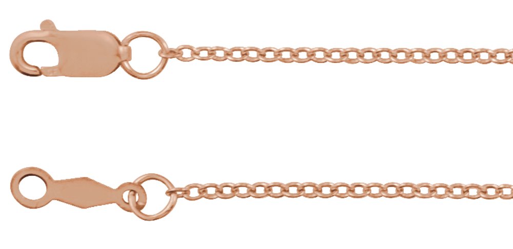14K Rose Gold 1.3 mm Adjustable Cable 16-18" Chain