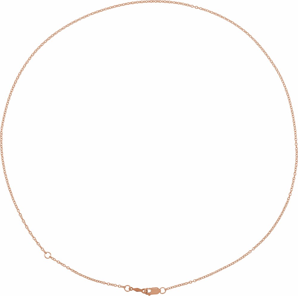 14K Rose Gold 1.3 mm Adjustable Cable 16-18" Chain