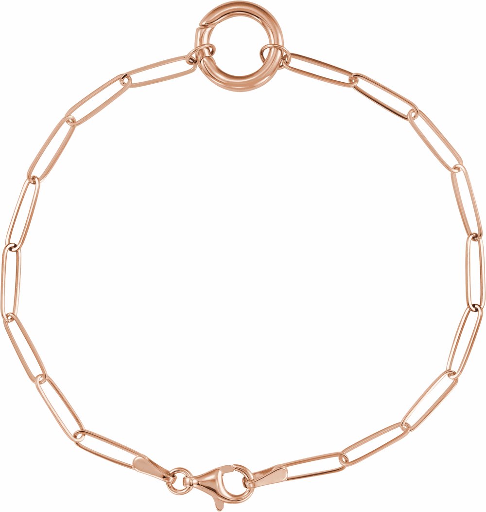 14K Rose Gold Charm 7" Bracelet