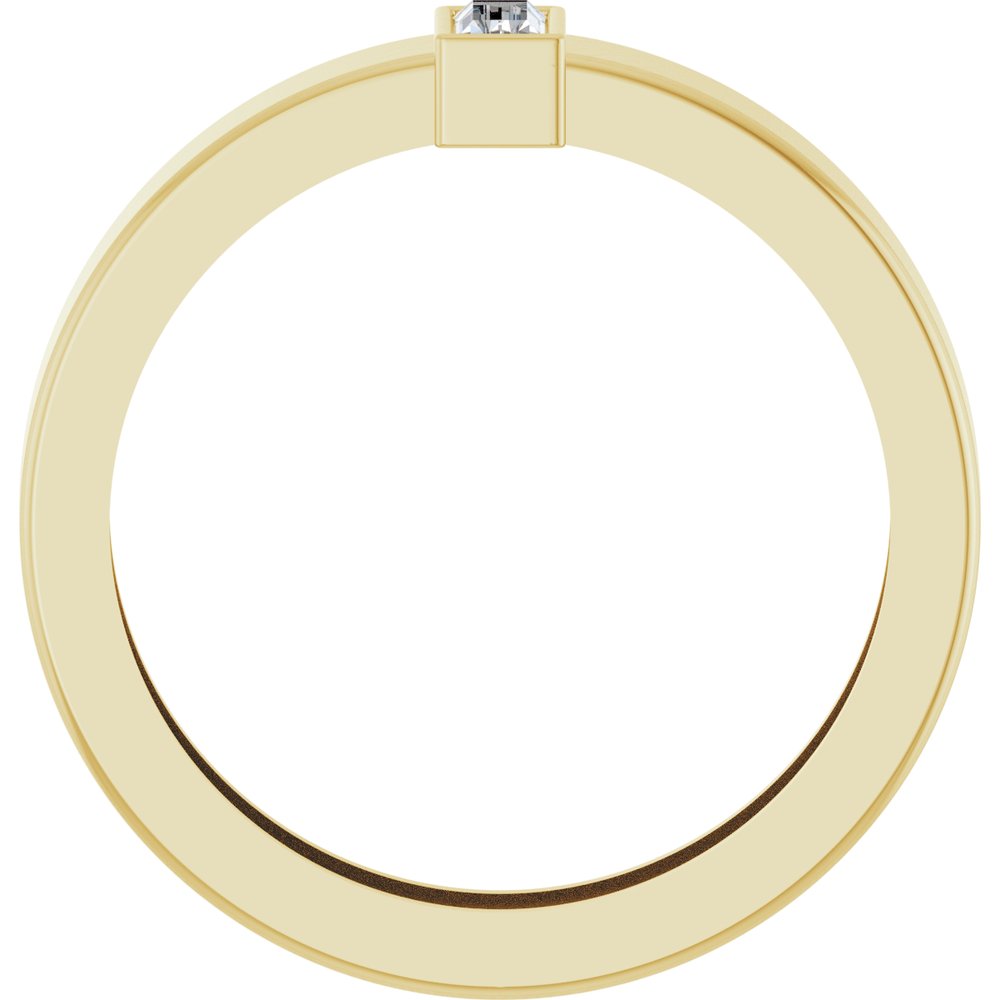 14K Yellow Gold Lab-Grown Diamond Bezel-Set Ring Size 7
